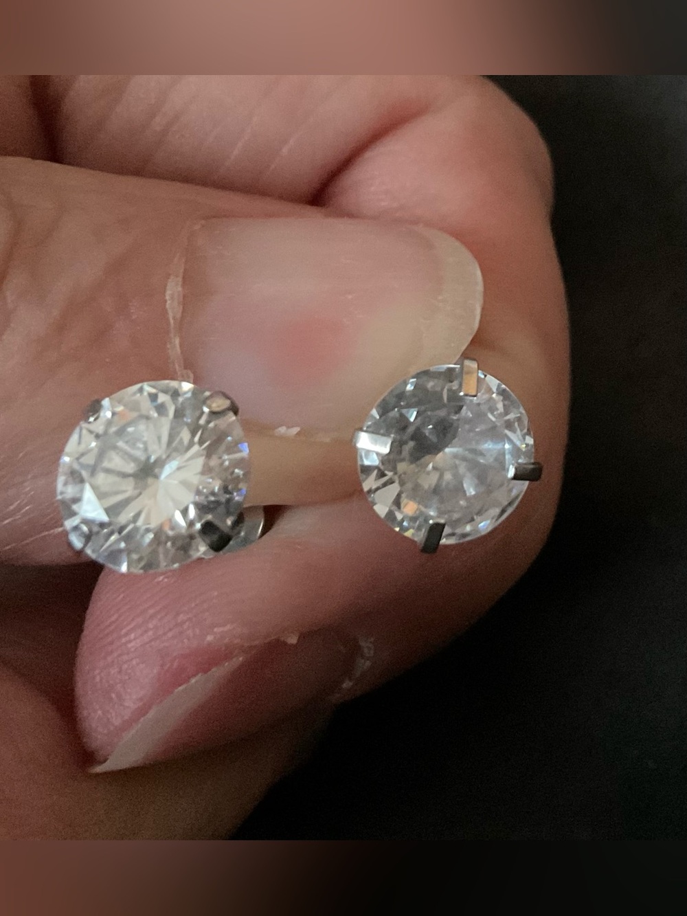 4 CTW Moissanite Stud Earrings 8mm Round Brilliant 4-Prong Flat Screw Back